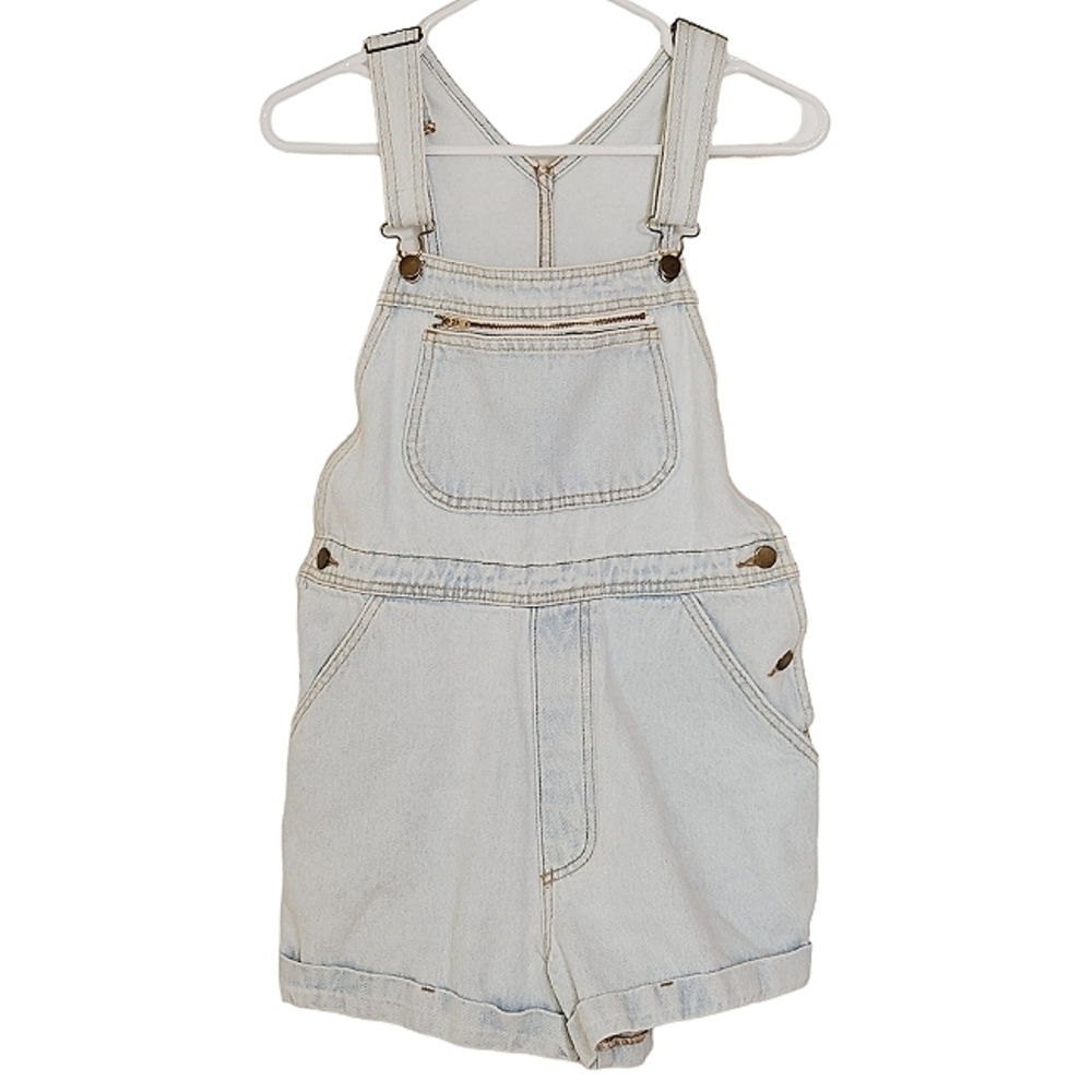 7159 * Unbranded Light Wash Denim Overalls Size Unknown Made in USA